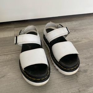 White Dr. Marten’s platform sandals, women’s size 7
